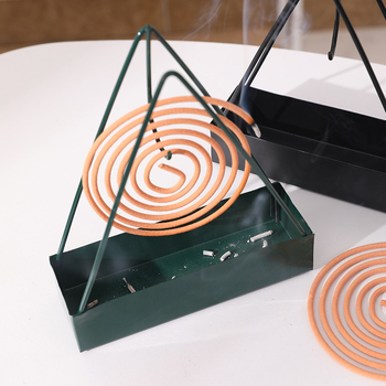 Σφυρήλατο μεταλλικό ράφι για mosquito incense με πιάτο στάχτης — επίτοιχο, πολυλειτουργικό διακοσμητικό