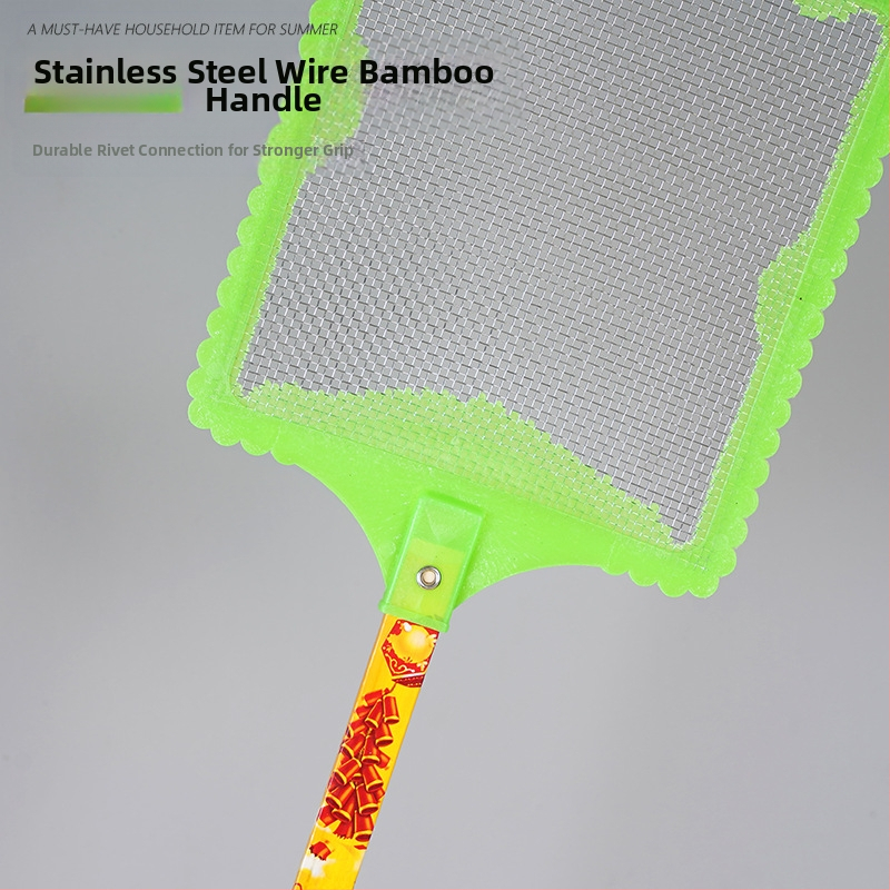 Ke Yue бамбукова мухобойка с дълга дръжка – прост стил, нетоксична, за мухи, комари и термити