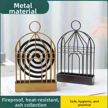 Birdcage mosquito-repellent incense rack, sandalwood, windproof, indoor and outdoor use, reusable storage tray