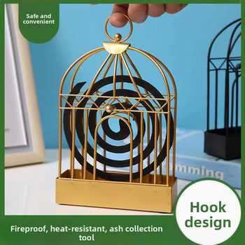 Birdcage mosquito-repellent incense rack, sandalwood, windproof, indoor and outdoor use, reusable storage tray