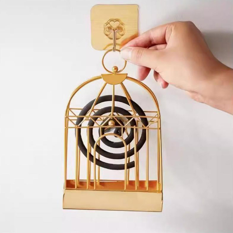 Birdcage mosquito-repellent incense rack, sandalwood, windproof, indoor and outdoor use, reusable storage tray