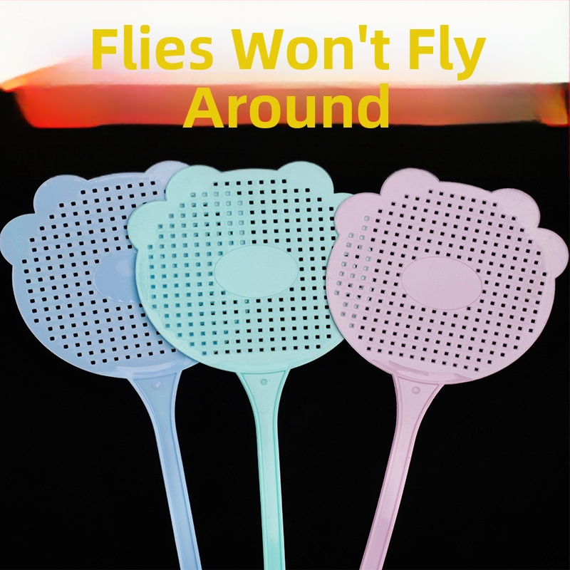 Мухобойка Macaron дизайн, усилена конструкция, удебелено тяло, PP материал, без токсини, за мухи и комари