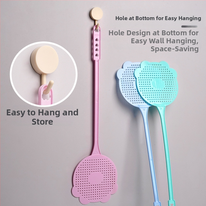 Мухобойка Macaron дизайн, усилена конструкция, удебелено тяло, PP материал, без токсини, за мухи и комари