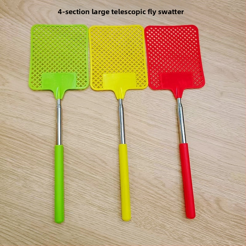 Телескопична мухобойка с дълга дръжка, пластмасова, ръчна употреба