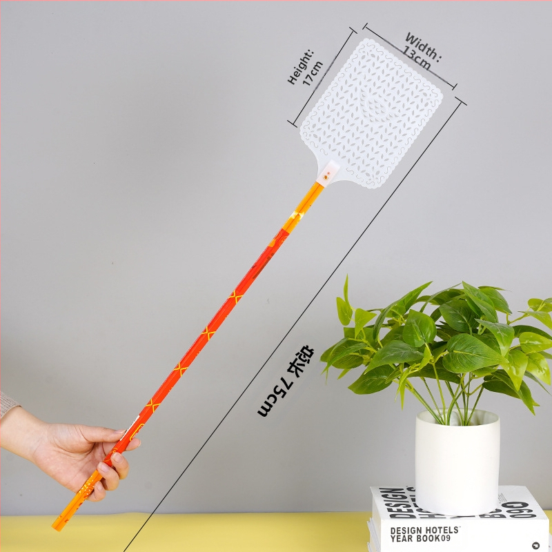 Мухарка с дълга дръжка от бамбук, прост стил за домашна употреба; Материал: бамбук; Обект: мухи, хлебарки, комари; Нетоксично.