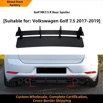 Aizmugurējais lipu spoileris VW Golf Mk7.5R (2017–2019), ABS, uzstādīšana uz aizmugurējā lūpa, modelis: rear air knife, AMP-Z