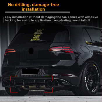 Aizmugurējais lipu spoileris VW Golf Mk7.5R (2017–2019), ABS, uzstādīšana uz aizmugurējā lūpa, modelis: rear air knife, AMP-Z