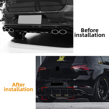 Aizmugurējais lipu spoileris VW Golf Mk7.5R (2017–2019), ABS, uzstādīšana uz aizmugurējā lūpa, modelis: rear air knife, AMP-Z