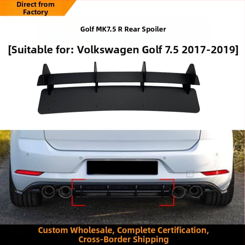 Aizmugurējais lipu spoileris VW Golf Mk7.5R (2017–2019), ABS, uzstādīšana uz aizmugurējā lūpa, modelis: rear air knife, AMP-Z