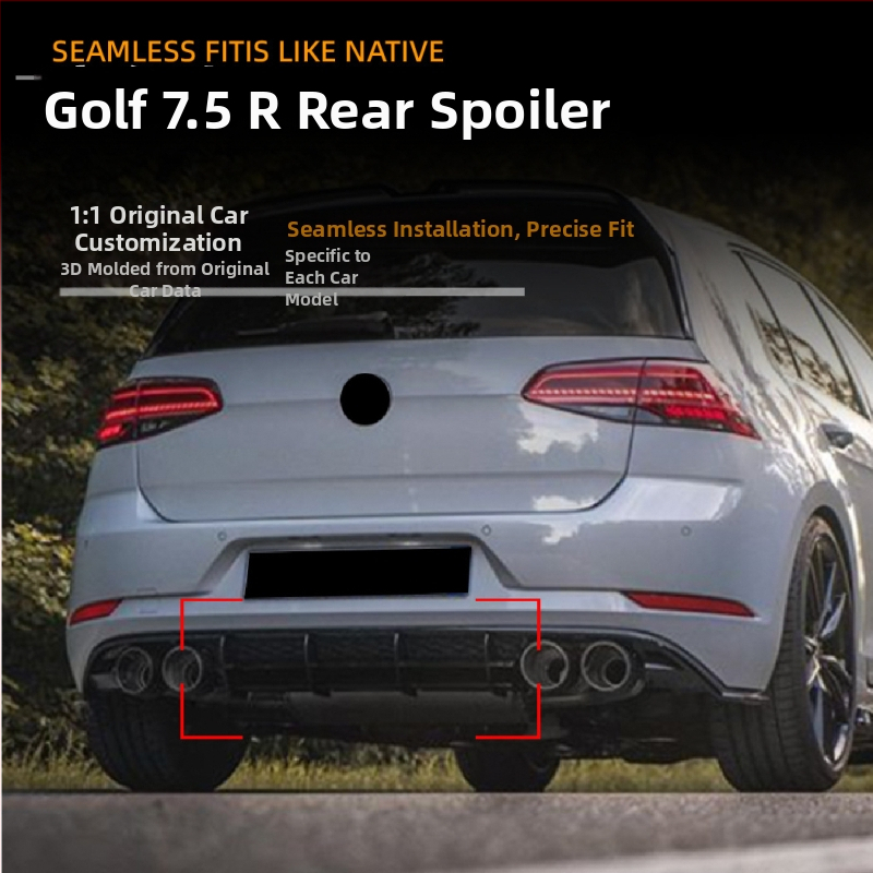 Заден лип спойлер за VW Golf Mk7.5R (2017–2019), ABS, монтаж на задния ръб, модел: rear air knife, AMP-Z