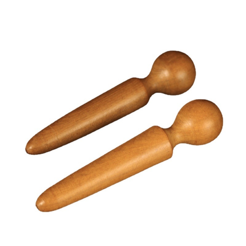 Fából készült akupressziós masszírozó bot golyó alakú végződéssel, egészségügyi masszázs, csomagolás 1000 darab