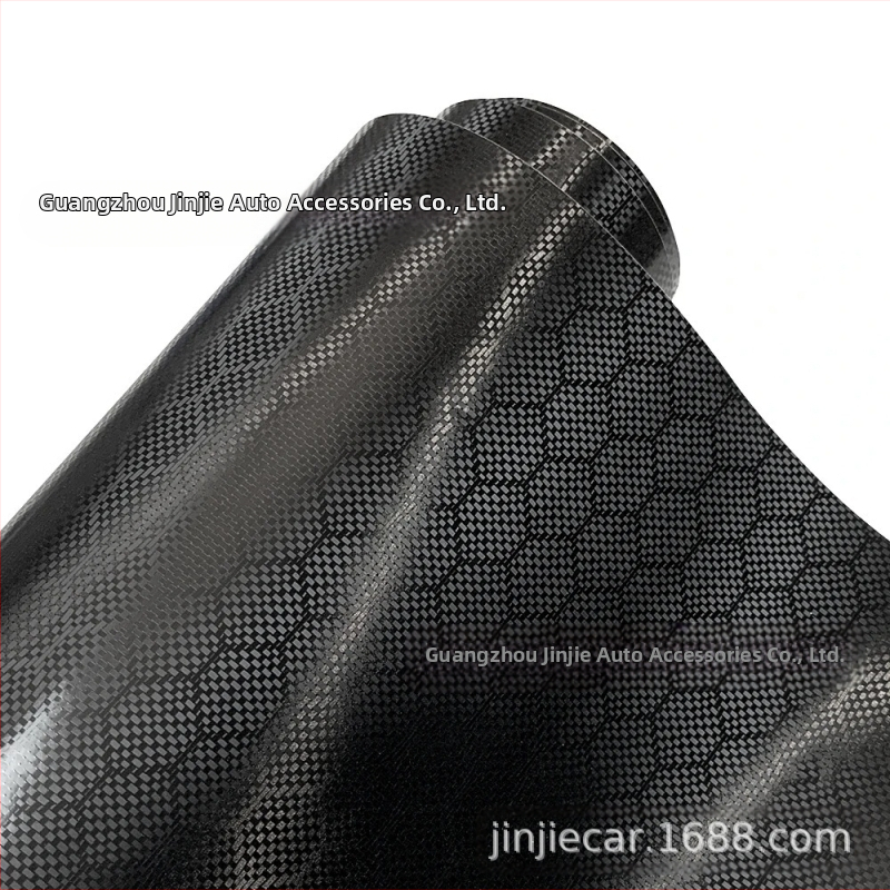 Jinjie Autó belső matricája – 6D prizmás minta Diamond Honeycomb karbon szálas fólia a központi műszerfalhoz, ragasztó