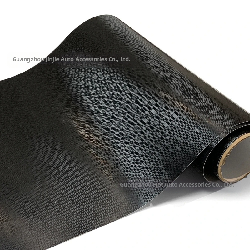 Jinjie Вътрешен автомобилен стикер – 6D призматичен модел диамантено карбоново влакно филм за централната конзола, самозалепващ филм