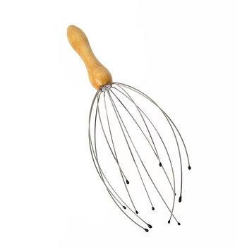 Glava za masažu glave s drvenom drškom i čeličnom glavom s 12 kandžama, kneading masaža, mehaničko upravljanje