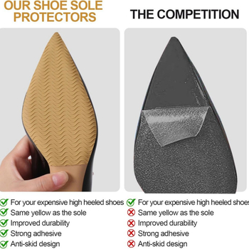 Silicone anti-slip zolīte augstiem papēžiem, modelis VFG-L, forma: ovāla / D forma / taisnstūra lenta, vissezonu lietošanai