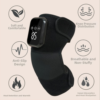Sildejošs vibro-ceļgalu masāžas ierīce ar gudru temperatūras kontroli, 7W, 5V, 45–65°C, 470 g