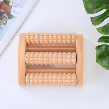 Ξύλινος μασάζ ποδιών τριών σειρών με μασάζ σε μεσημβρινούς και βελονισμού σημεία, προσαρμοζόμενος