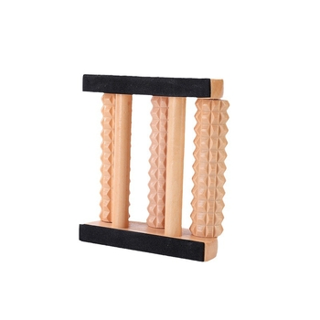 Ξύλινος μασάζ ποδιών τριών σειρών με μασάζ σε μεσημβρινούς και βελονισμού σημεία, προσαρμοζόμενος