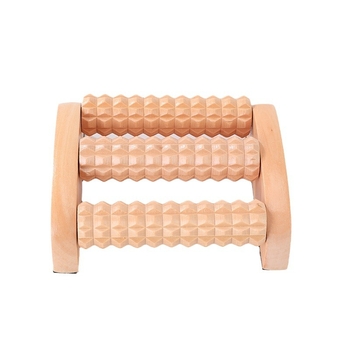 Ξύλινος μασάζ ποδιών τριών σειρών με μασάζ σε μεσημβρινούς και βελονισμού σημεία, προσαρμοζόμενος