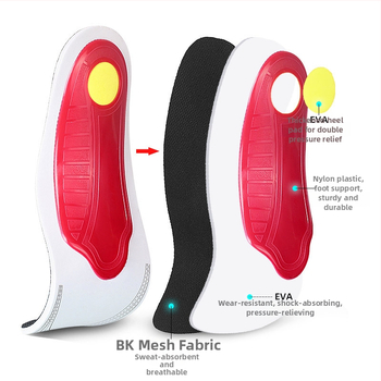 Ορθοπεδική σόλα με στήριξη καμάρας, διαπνέουσα, ανθεκτική στη φθορά EVA, πλήρης πάτος, για ενήλικες unisex