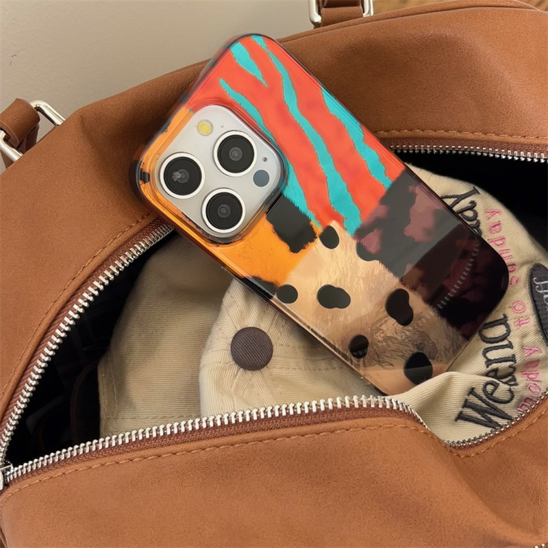 Θήκη TPU για iPhone με ρετρό λεοπάρ ραφή, προστασία από πτώσεις, δυνατότητα παραμετροποίησης, συμβατή με iPhone 12/13/14 Pro/Max