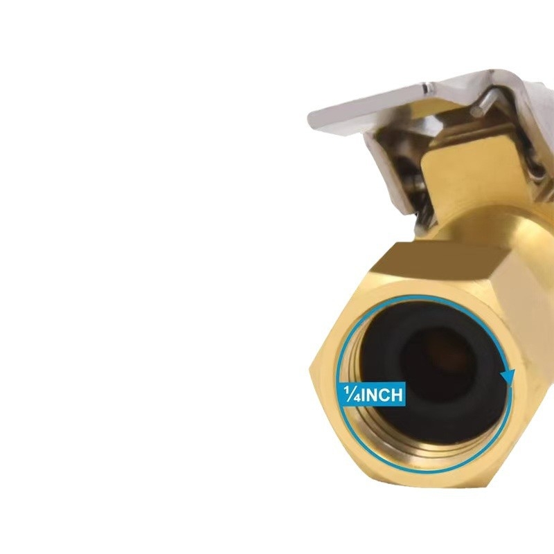 Duză de umflat pneuri cu conector PM20 masculin, din cupru, dinți interni