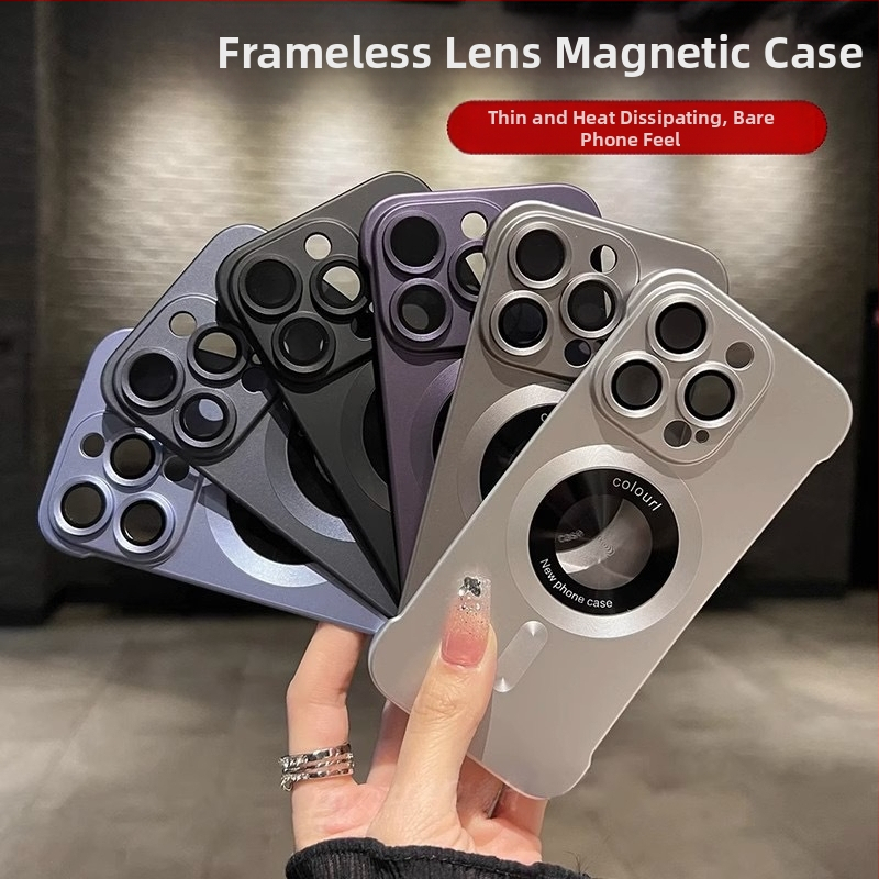 Pouzdro na iPhone — PC materiál, matný povrch, proti nárazom, magnetické priťahovanie, kompatibilné s iPhone 12/13/14 Pro/Max