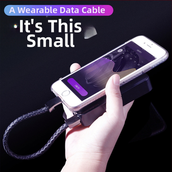 Гривна‑кабел за данни с три интерфейса: Type-C, Lightning и Micro USB; бързо зареждане до 60W; материал: плетена конструкция