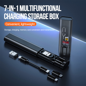 RedSimba 60W бързо зареждане, многофункционален 6-in-1 кабел за данни със Lightning, Micro USB и USB-C, ABS корпус