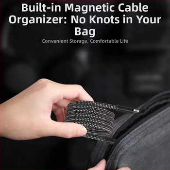 Плетен кабел за данни с магнитно задържане, 100W бързо зареждане, с един конектор, за iPhone 15 и таблети