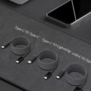 Плетен кабел за данни с магнитно задържане, 100W бързо зареждане, с един конектор, за iPhone 15 и таблети