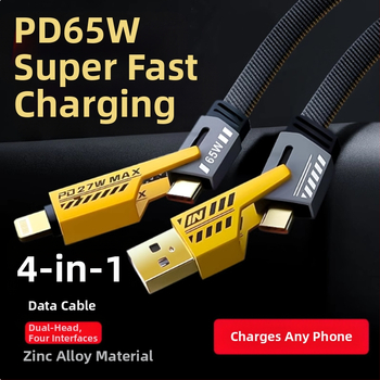 4-u-1 USB-C kabel za podatke u mecha stilu s sigurnim brzim punjenjem za Apple, Huawei i Android uređaje
