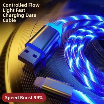3-u-1 LED punjački kabel sa prekidačem (Lightning, Micro USB, USB-C) - 66W PVC