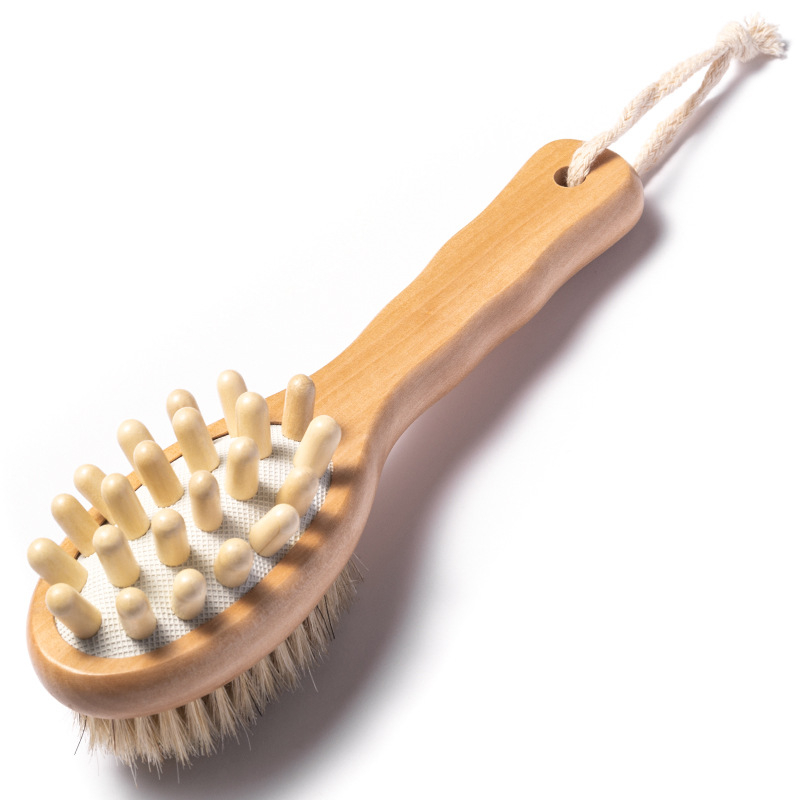 Jeannier Мини баня четка – четина от свинска коса и коноп, за възрастни, персонализирана обработка