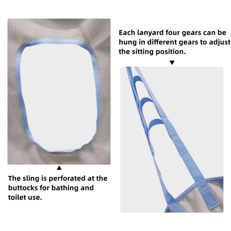 Слинг за повдигане на пациент с мрежест отвор — полиестер, 750 g, за преместване между легло, тоалетна, вана и инвалидна количка — Guangzhou Kangle Medical Equipment