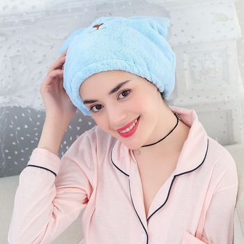 Šešir za sušenje kose s dizajnom medvjeda, koralni fleece, brzo sušenje i upijanje, 50–79 g, 10 vlakana