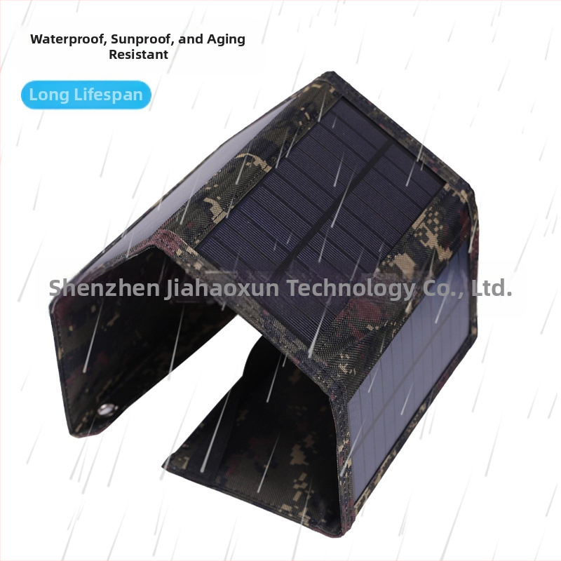 Сгъваемо 15W слънчево зарядно за открити пътувания – водоустойчив слънчев панел