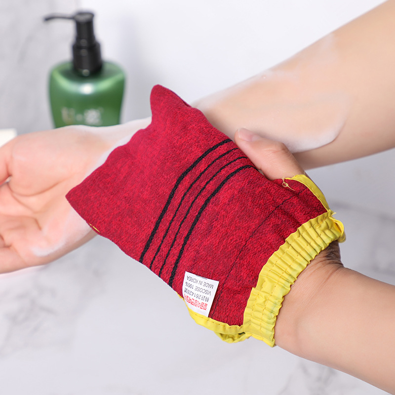 Kétoldalas fürdőzuhany kesztyű hámlasztáshoz — Coffee Valley Rice, Anyag: rost, Csomagolás: 300 darab