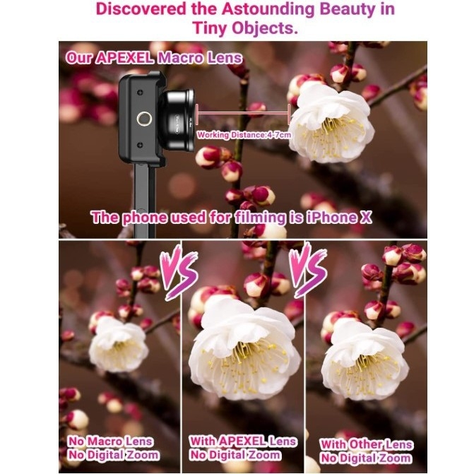 Mobiliojo telefono makro didinamoji lupa, modelis FLS-269; korpusas ABS; fotografavimas; palaiko mišrias užsakymus