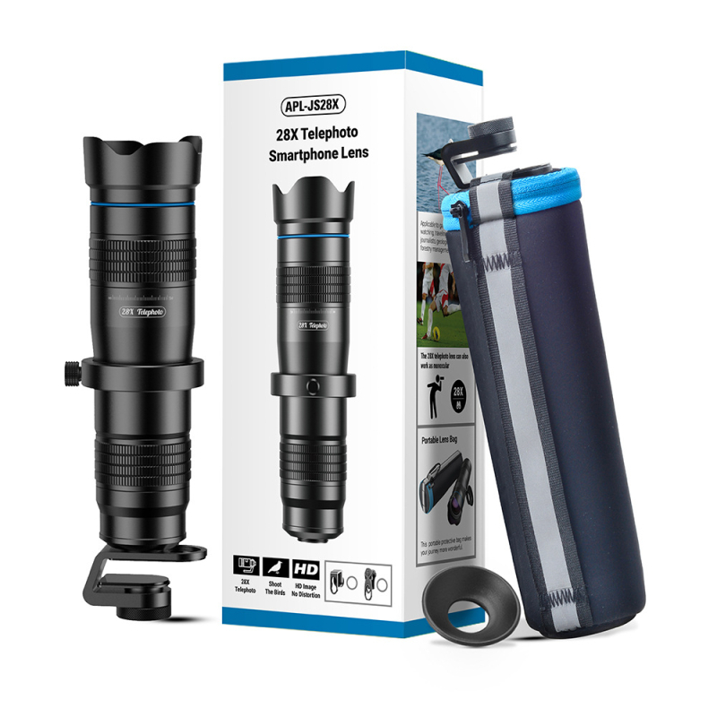 APEXEL išmaniojo telefono teleobjektyvas 28x su fiksuotu fokusu, Apl-js28x, universalus suderinamumas Apple/Android