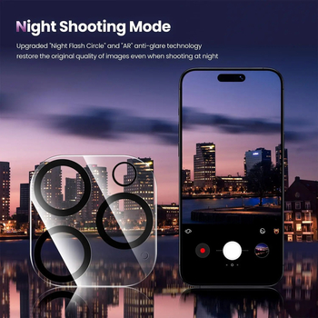 Apple iPhone 15 Pro Max un 14 Pro kameru lēcu aizsargfilmu komplekt; ietver 13 aizmugurējās kameras uzlīmi un pilnu aizsardzību 14; materiāls: plēve; stils: japāņu un korejiešu