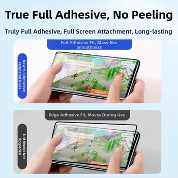 OnePlus 13 пълен залепващ закалено стъкло протектор за извит екран, HD, удароустойчив, против падане