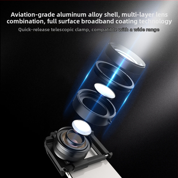 APEXEL APL-ZM100 mobiliojo telefono makro zoom objektyvas, aukštos raiškos makro objektyvas vabzdžiams, gėlėms ir juvelyrikai fotografuoti