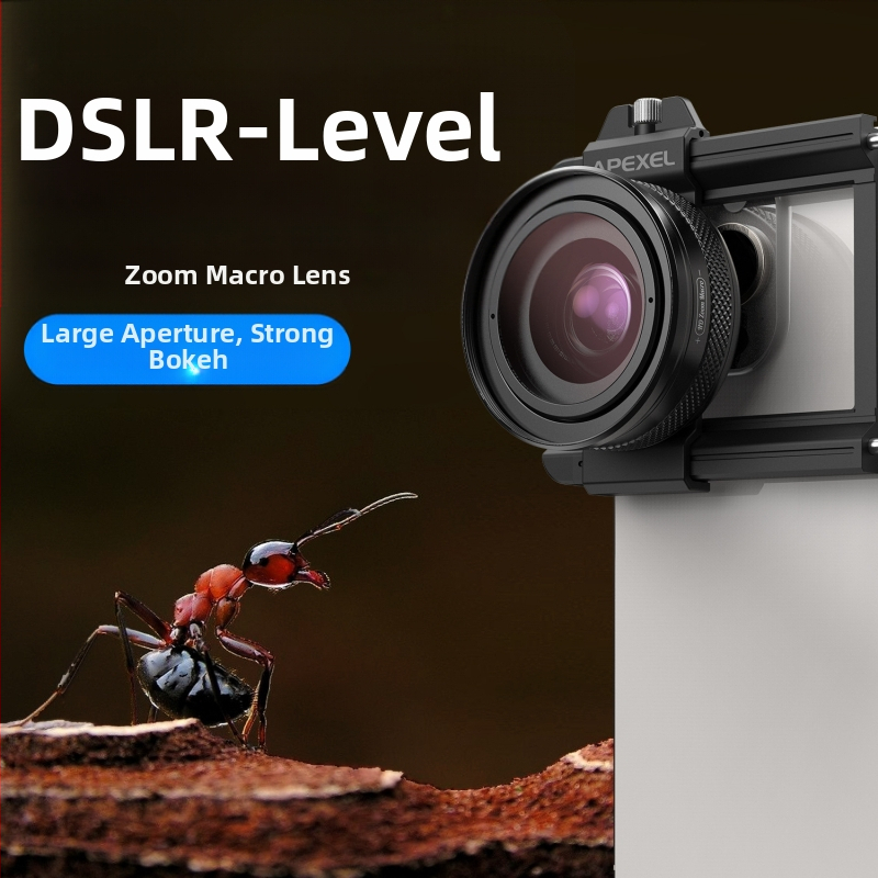 APEXEL APL-ZM100 мобилен телефон макро зум обектив, висококачествен макро обектив за снимки на насекоми, цветя и бижута