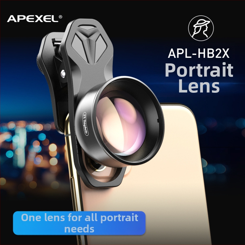 Apexel APL-HB2X išorinis išmaniojo telefono objektyvas — teleextenderis, portretas, makro ir plataus kampo, suderinamas su iPhone ir Android