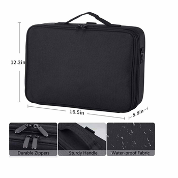 Μεγάλη χωρητικότητα ταξιδιωτική θήκη καλλυντικών, επαγγελματικό κουτί καλλυντικών, θήκη αποθήκευσης πινέλων, αδιάβροχη, πολυεστέρας, στυλ αστικής απλότητας