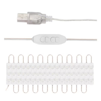 MZ-18 LED огледало с осветление за грим — електронен трансформатор, ≤36V, бутонен превключвател, подходящо за грим, баня, гардероб и студио