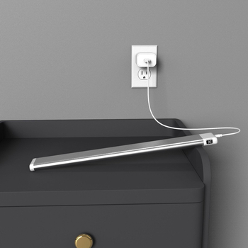 Νυχτερινό φως ντουλαπιών με ανίχνευση σώματος, ενσωματωμένη μπαταρία 2000mAh, αλουμινένιο περίβλημα, ορθογώνιος σχεδιασμός, διακόπτης