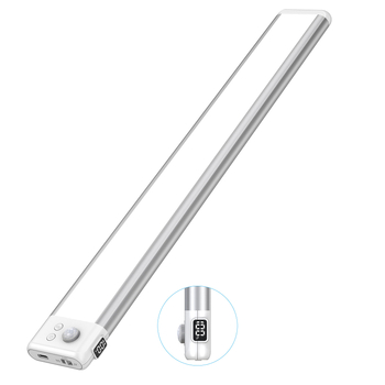 Νυχτερινό φως ντουλαπιών με ανίχνευση σώματος, ενσωματωμένη μπαταρία 2000mAh, αλουμινένιο περίβλημα, ορθογώνιος σχεδιασμός, διακόπτης