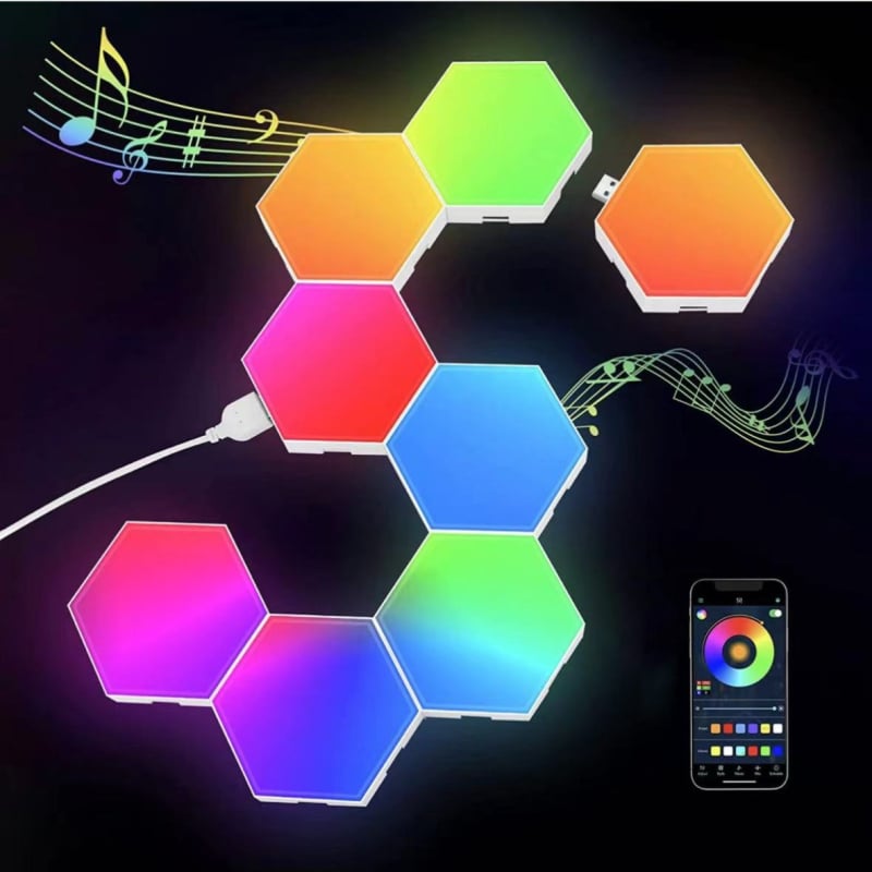 Φωτιστικό τοίχου με LED φως, RGB περιβαλλοντικό φωτισμό, PC σκίαστρο, ακρυλικό σώμα, USB 5V